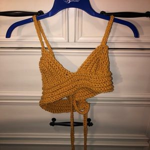 Hand made crochet crop top bralette